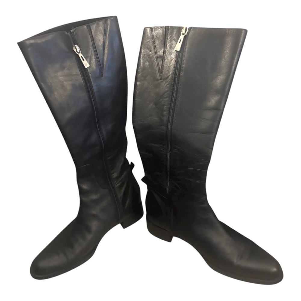 Lord & Taylor Riding Dress Black Knee-High Genuine Quality Leather Boots Size 6